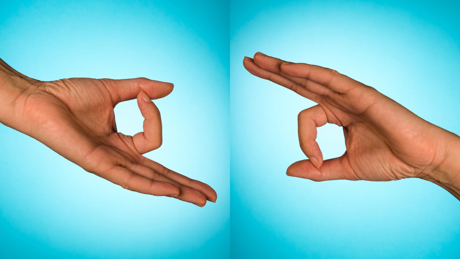 Hands in Jnana Mudra meditation gesture
